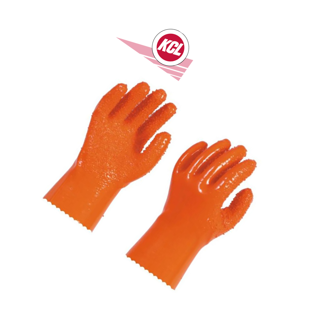 KCL/可兹尔 PVC止滑手套 橘黄色 XL 27cm SL16-100-567 1副