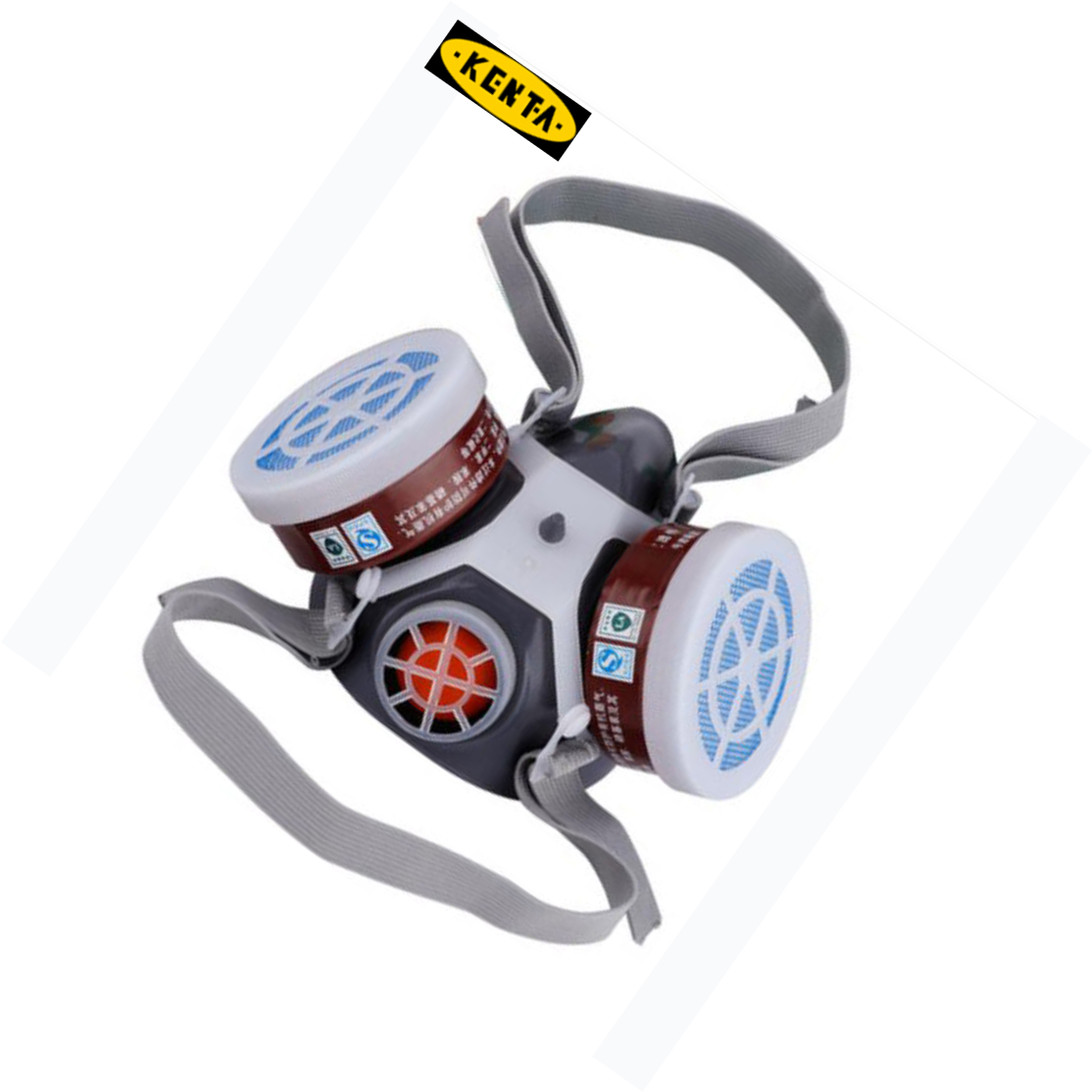 KENTA/克恩达 消防402双罐面罩双搓面罩、护目镜、4袋活性炭 TPE 均码 19-119-939 1件