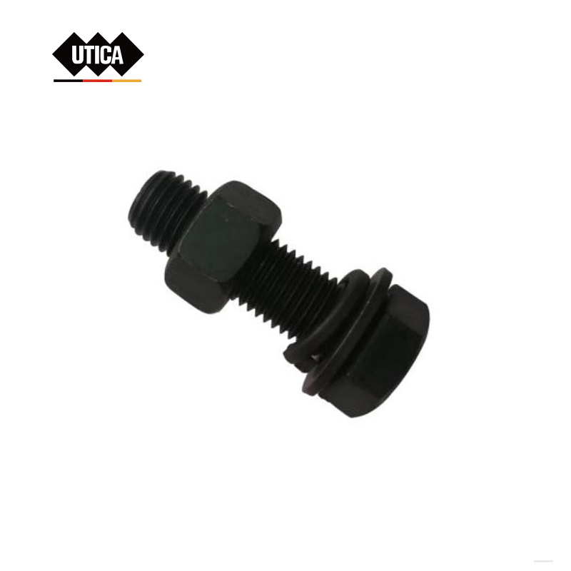 UTICA/优迪佧 外六角螺栓带加厚螺母平垫弹垫 GB5783 碳钢 8.8级 发黑 M16 粗牙 全牙 2 正牙 GE70-400-1668 1套