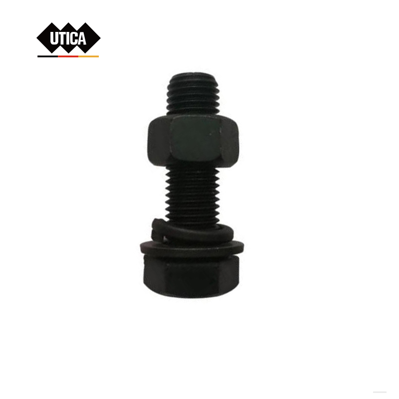 UTICA/优迪佧 外六角螺栓带加厚螺母平垫弹垫 GB5783 碳钢 8.8级 发黑 M16 粗牙 全牙 2 正牙 GE70-400-1668 1套