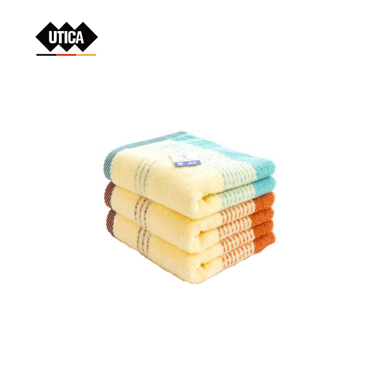 UTICA/优迪佧 缎彩条毛巾 76*33CM 绿色+棕色 100% GE70-400-1714 1套
