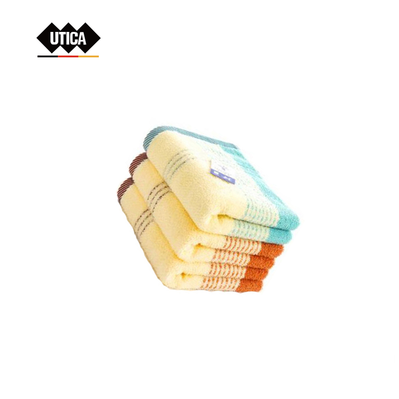 UTICA/优迪佧 缎彩条毛巾 76*33CM 绿色+棕色 100% GE70-400-1714 1套