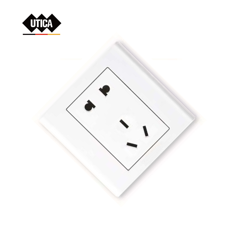 UTICA/优迪佧 五孔插座 5孔 高级防弹胶 10A 250V 白色 GE70-400-348 1只