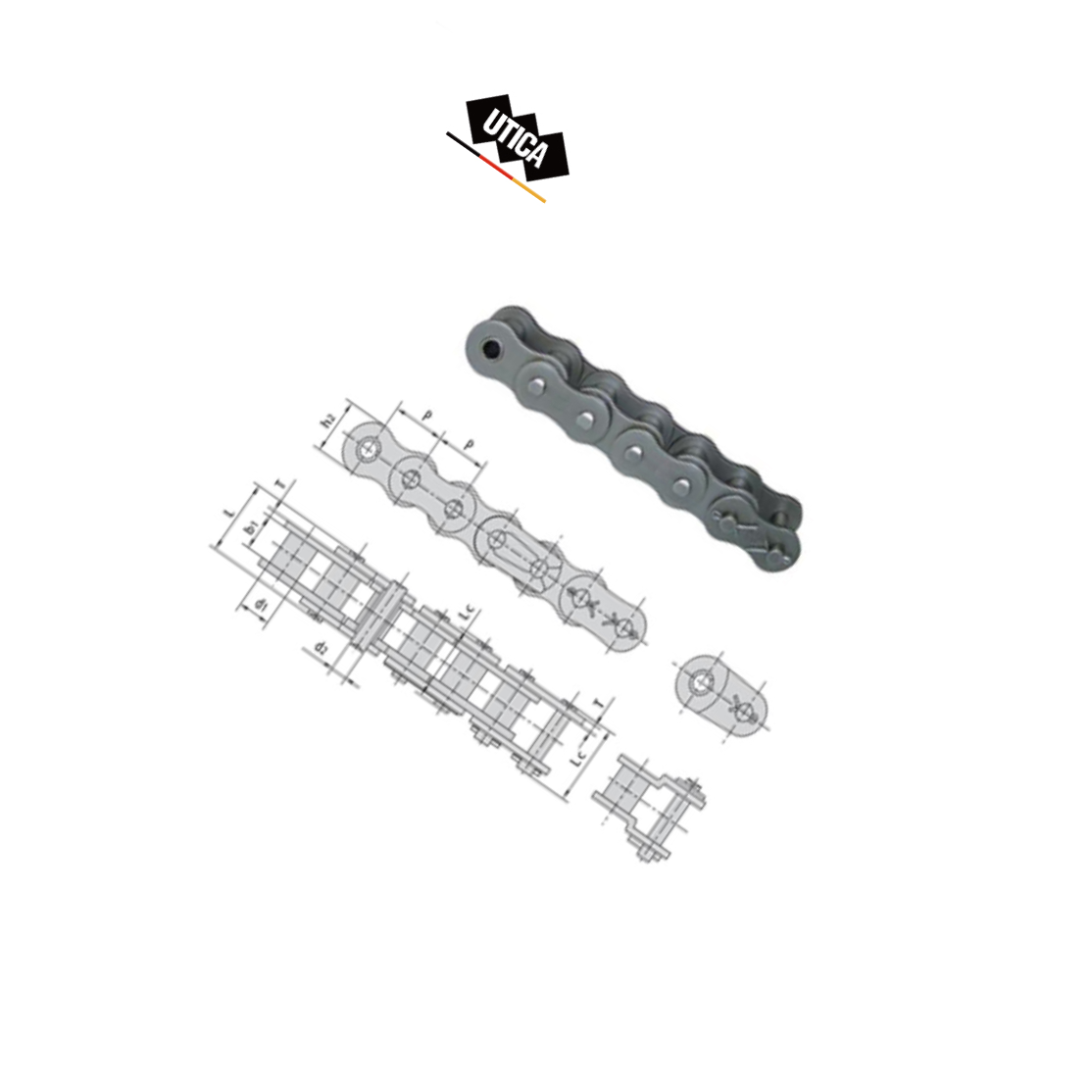 UTICA/优迪佧 短节距单排滚子链 GE70-400-524 1.5m