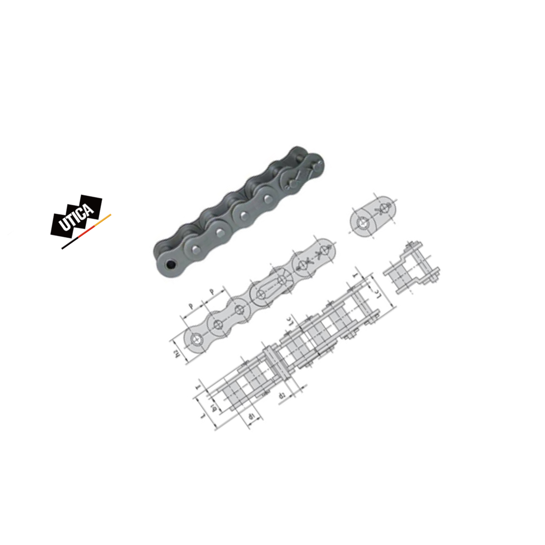 UTICA/优迪佧 短节距单排滚子链 GE70-400-524 1.5m