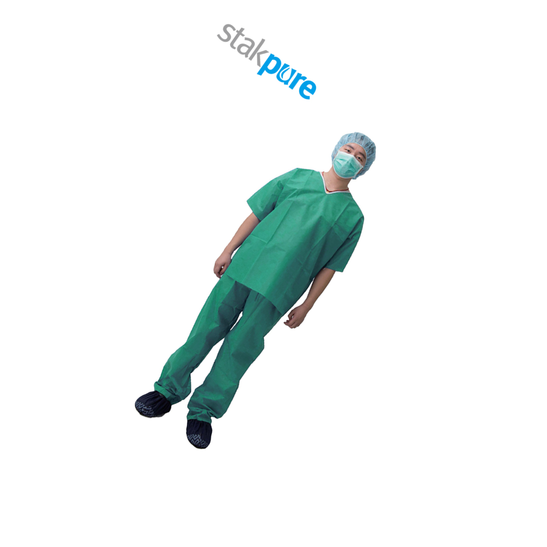 stakpure/斯塔克普尔 SPP一次性检查服套装 M 绿色 SMS SR5T686 1件