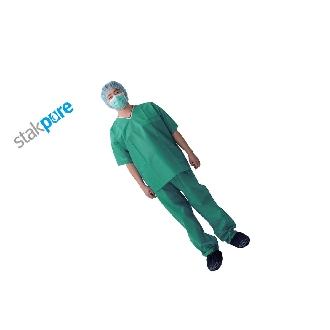 stakpure/斯塔克普尔 SPP一次性检查服套装 M 绿色 SMS SR5T686 1件