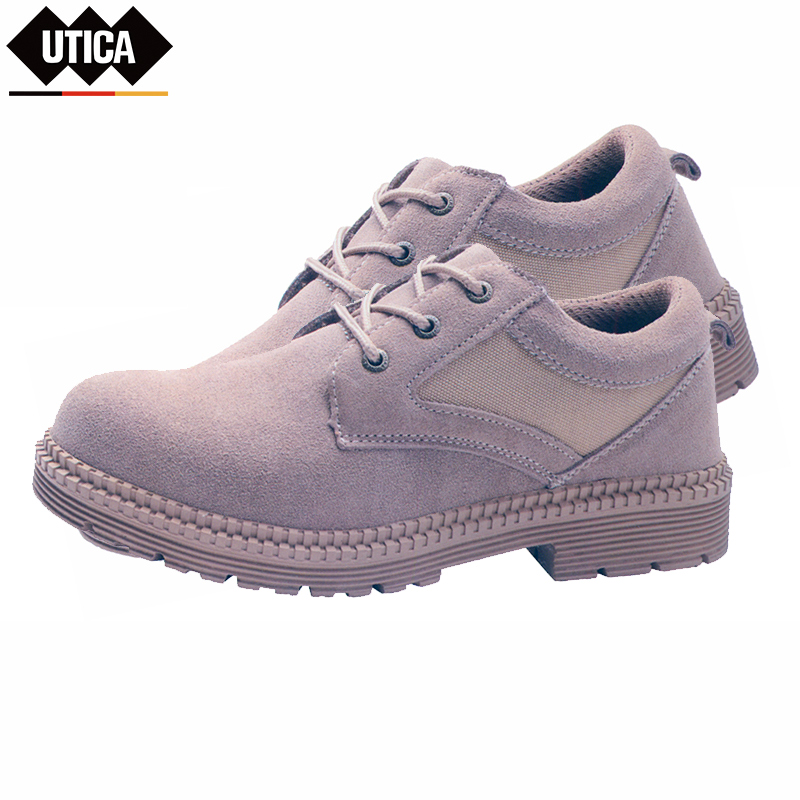 UTICA/优迪佧 安全鞋 优质反绒牛皮 三明治网布吸湿排汗  40码 棕色  GE80-503-292 1双