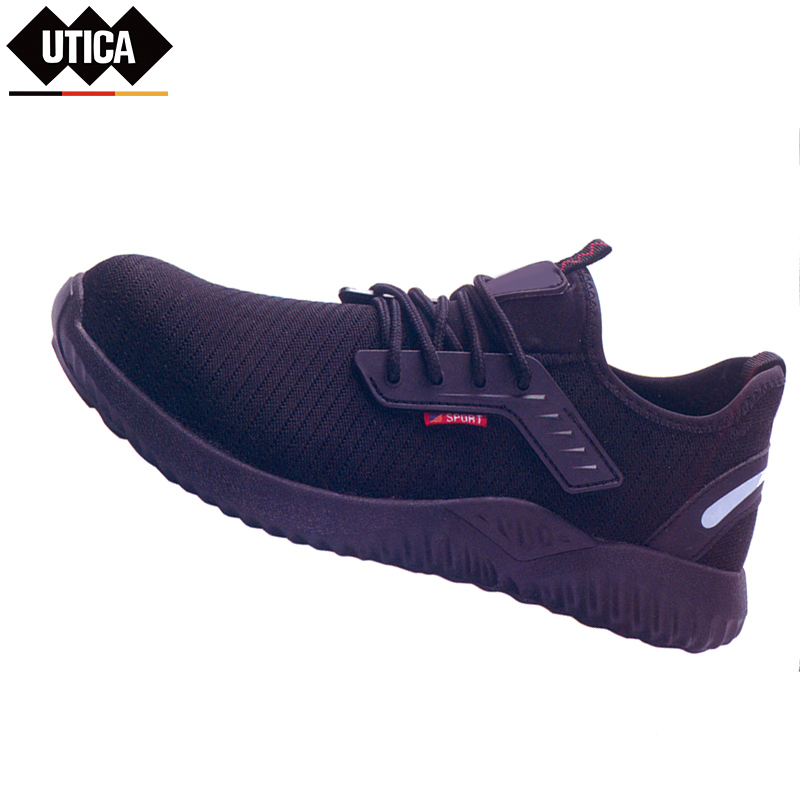UTICA/优迪佧 安全鞋 BK布吸湿排汗 飞织面  46码 黑色  GE80-503-320 1双