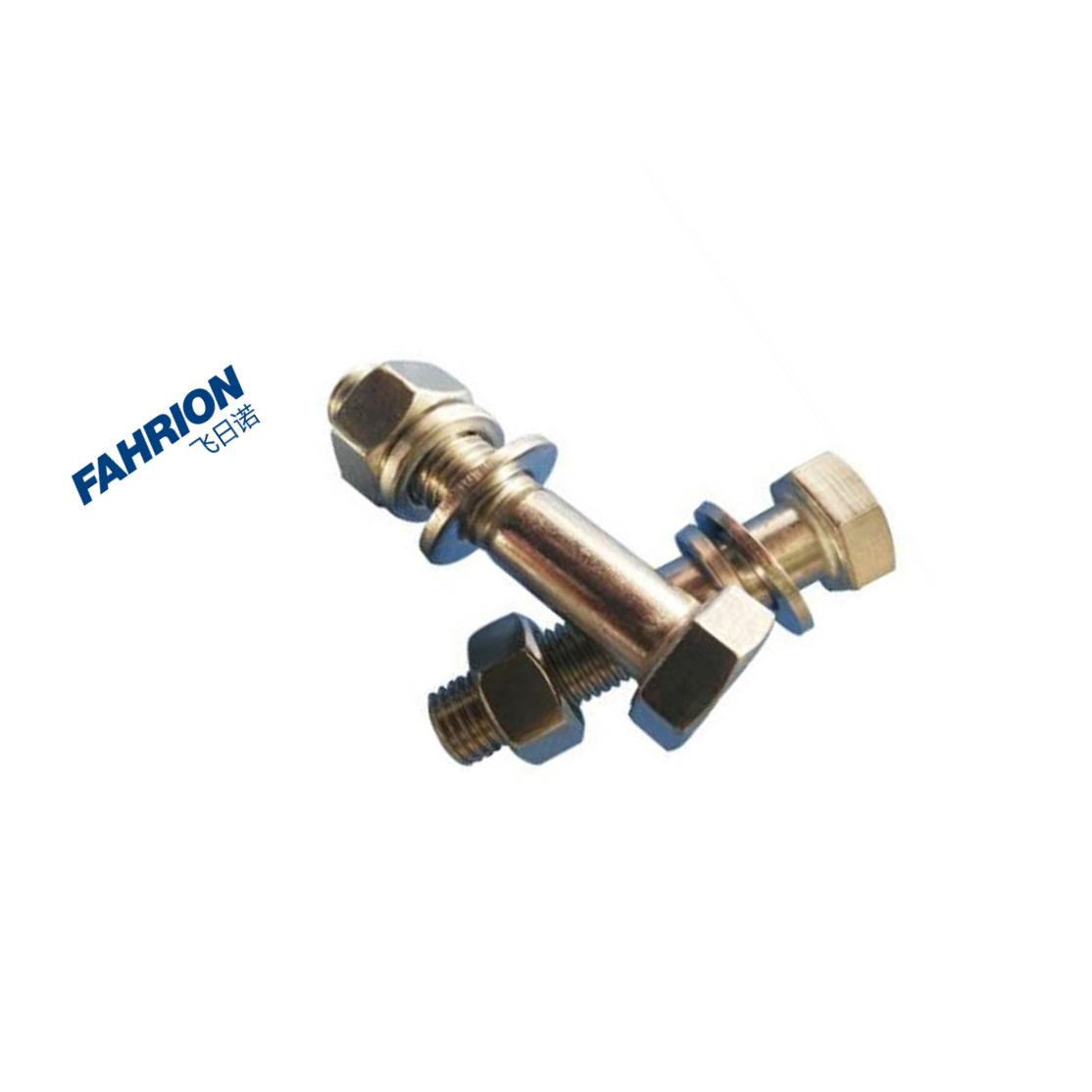 FAHRION/飞日诺 半牙外六角螺栓带标准螺母平垫弹垫 DIN931 不锈钢304 本色  M20-2.5  GD99-900-2986 1包