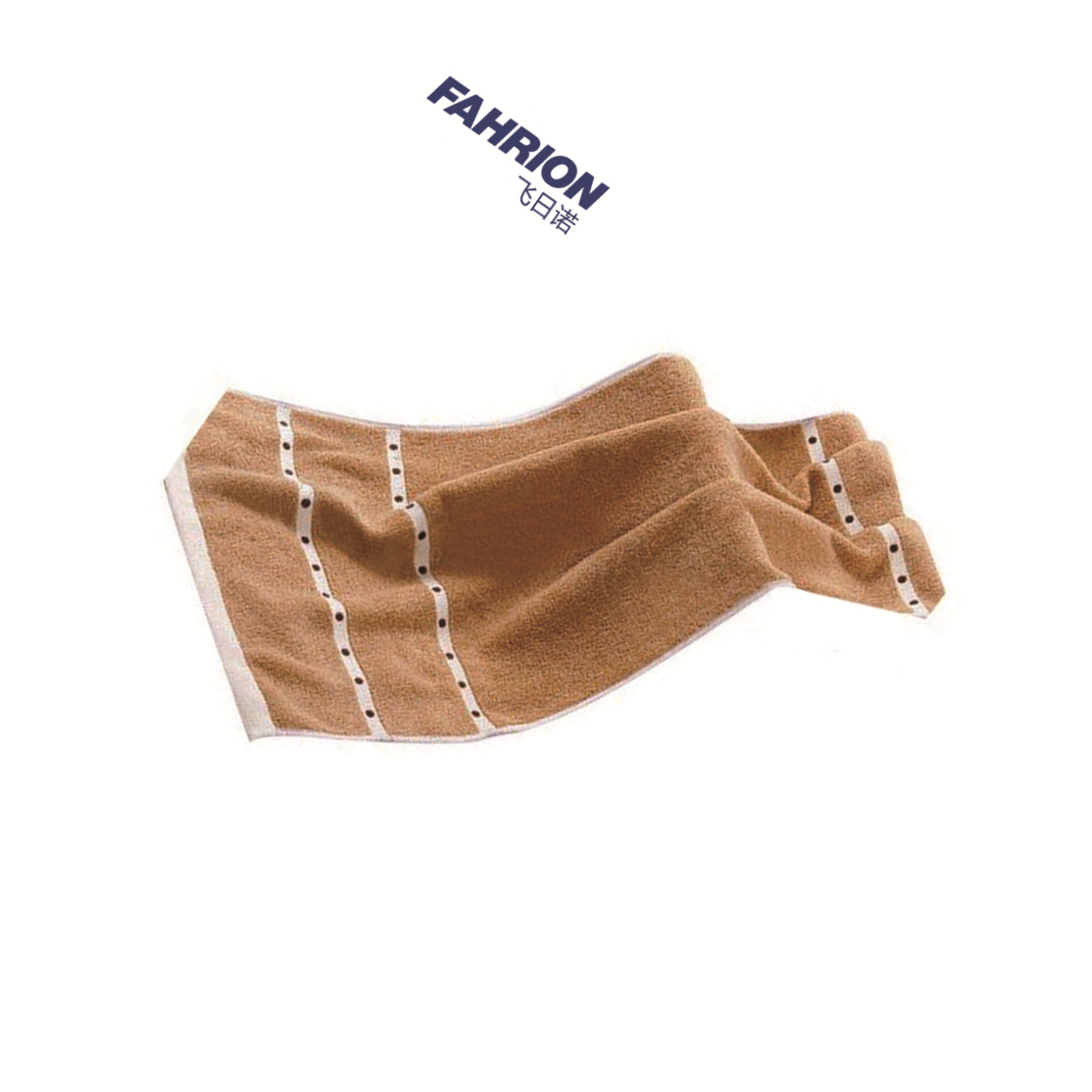 FAHRION/飞日诺 波点绵柔毛巾 340*800mm 棕色 100% GD99-900-3940 1条