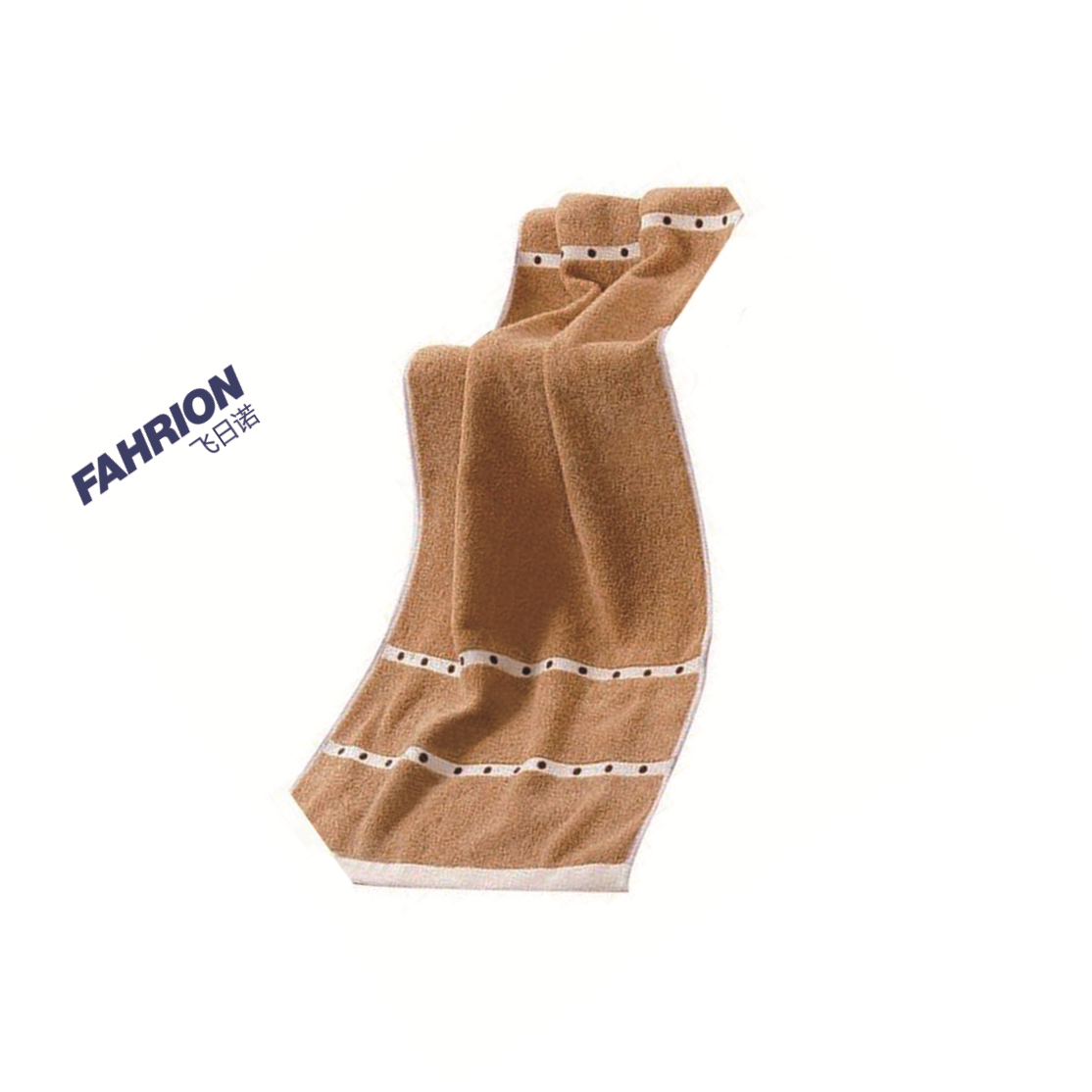 FAHRION/飞日诺 波点绵柔毛巾 340*800mm 棕色 100% GD99-900-3940 1条