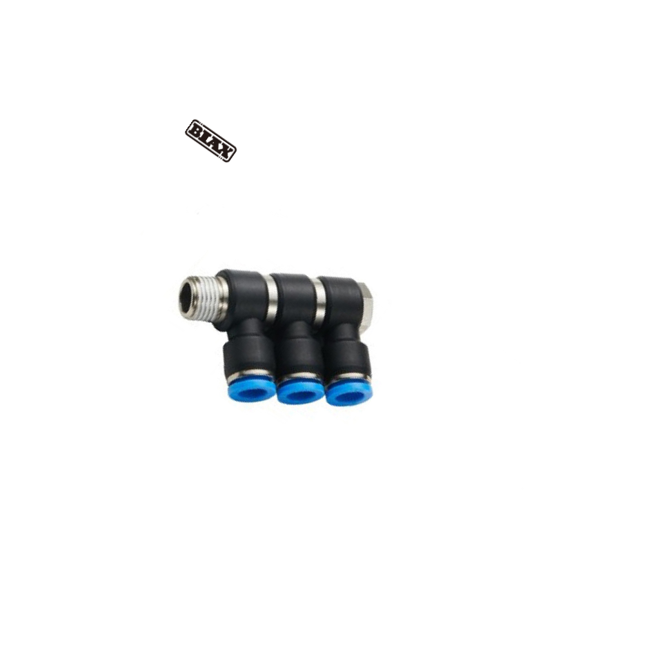 BIAX/巴克斯 串联直角(3)快插式气管接头 AT91-100-342 φ6mm R1/8 PPR APH06-01(3) 1个