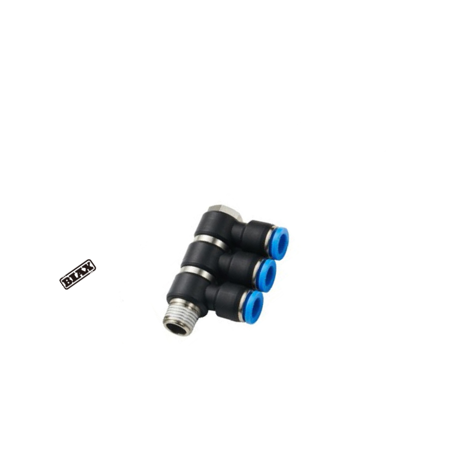 BIAX/巴克斯 串联直角(3)快插式气管接头 AT91-100-342 φ6mm R1/8 PPR APH06-01(3) 1个