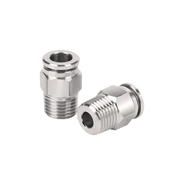 BIAX/巴克斯 螺纹直通快插式气管接头 AT91-100-22 φ12mm R1/2 不锈钢 APC12-04 1个