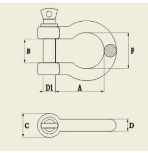 VETTER/威特 不锈钢卸扣 10mm 10mm 20mm 10mm 30mm 22191017 1个