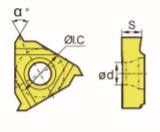FAHRION/飞日诺 螺纹刀片 3.97mm 0.5-1.5(48-16)mm 金属加工 9.525mm 4.4mm 外螺纹 左手刀 60? 60° LT16.01W-A60 1个