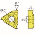 FAHRION/飞日诺 螺纹刀片 3.97mm 0.5-1.5(48-16)mm 金属加工 9.525mm 4.4mm 外螺纹 左手刀 60? 60° LT16.01W-A60 1个