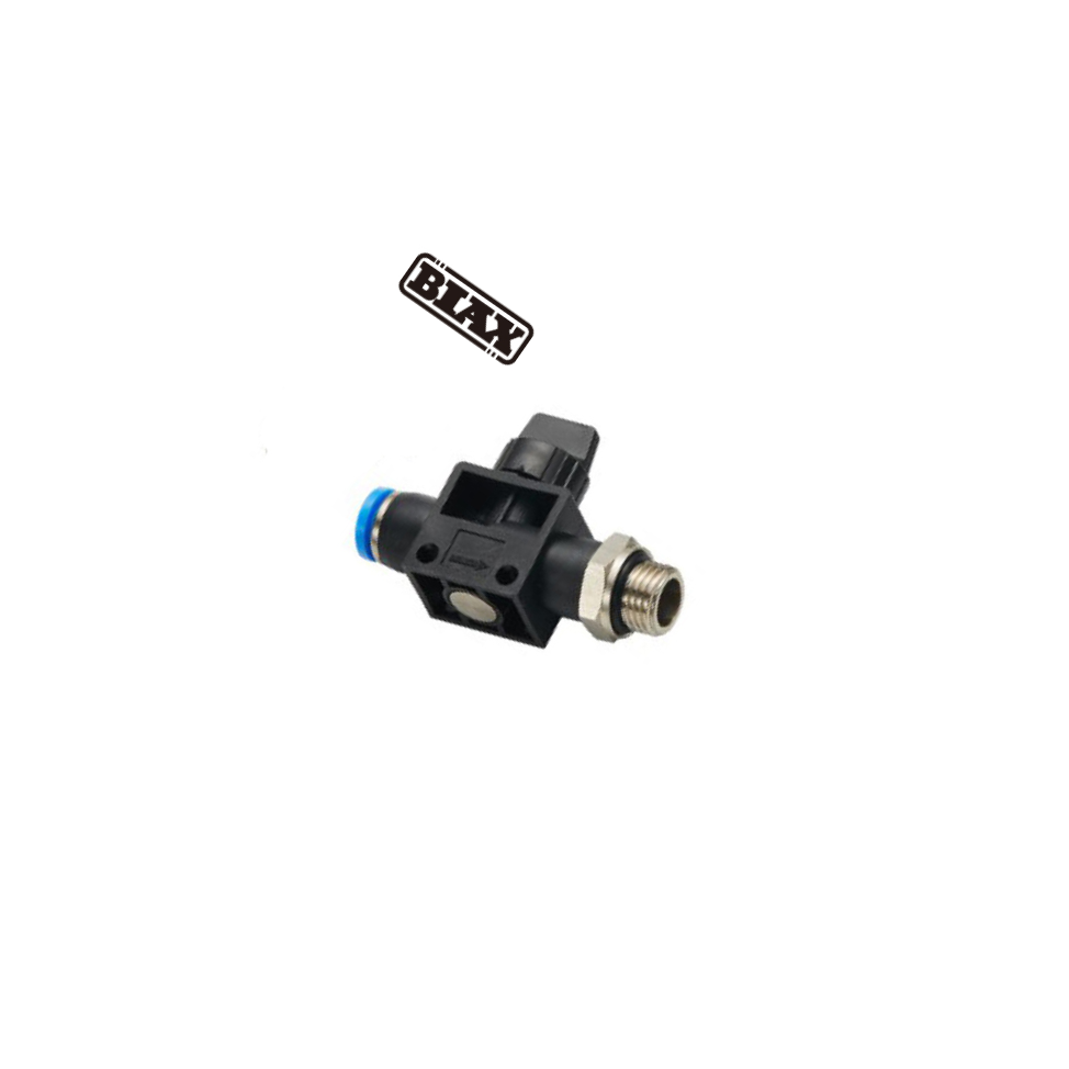 BIAX/巴克斯 由插管端流向螺纹端型-G螺纹手控阀 AT91-100-728   D10mm HVFS10-G04(B) 1个