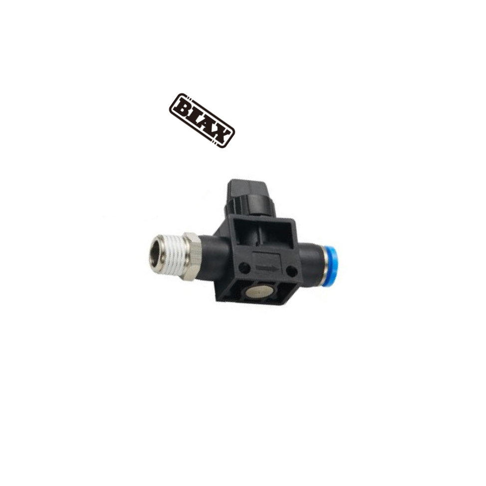 BIAX/巴克斯 由螺纹端流向插管端型手控阀 AT91-100-707 由螺纹端流向插管端型 手柄阀 D12mm HVSF04-12(B) 1个