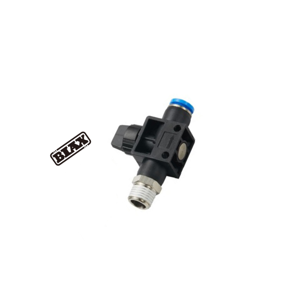 BIAX/巴克斯 由螺纹端流向插管端型手控阀 AT91-100-700 由螺纹端流向插管端型 手柄阀 D8mm HVSF02-08(B) 1个