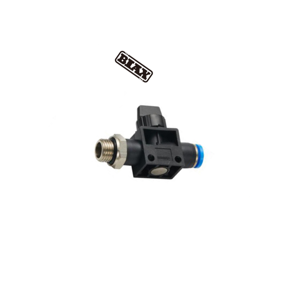 BIAX/巴克斯 由螺纹端流向插管端型-G螺纹手控阀 AT91-100-708 由螺纹端流向插管端型 手柄阀 D6mm HVSFG01-06(B) 1个