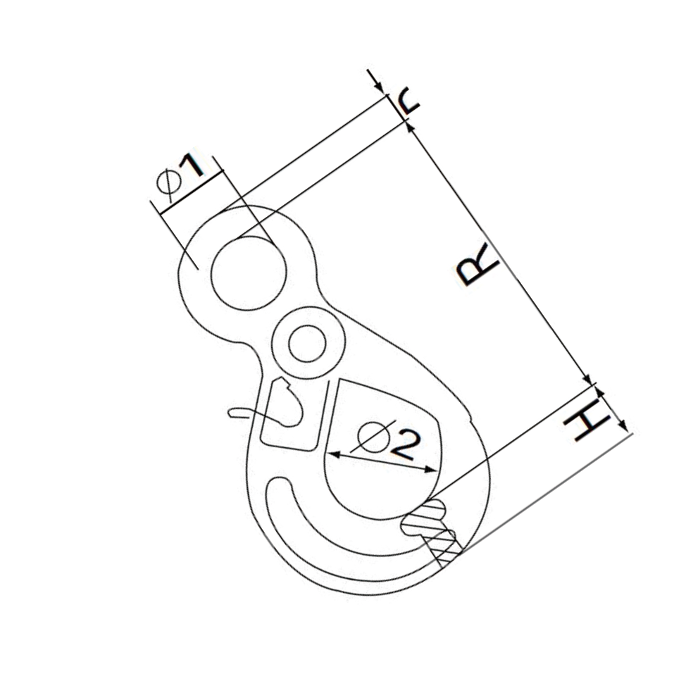 FORANT/泛特 眼形自锁安全钩 高质量金属 3.15T 12.6T 32mm 88101463 1套