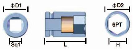 FORANT/泛特 1/2"六角磁性套筒 17.00mm 42.00mm 27.00mm 28.00mm 88191790 1个