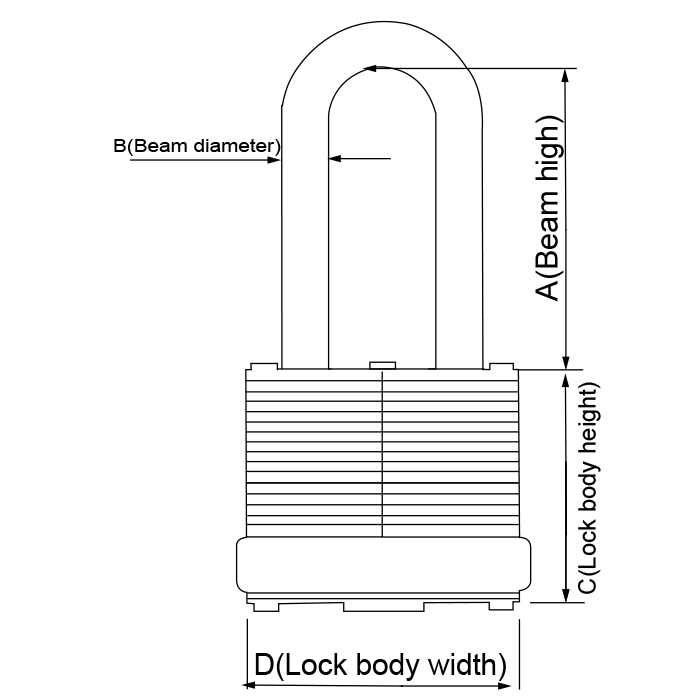 KENTA/克恩达 工程安全千层挂锁 48mm 6mm 33mm 42mm KT24-106-213 1把