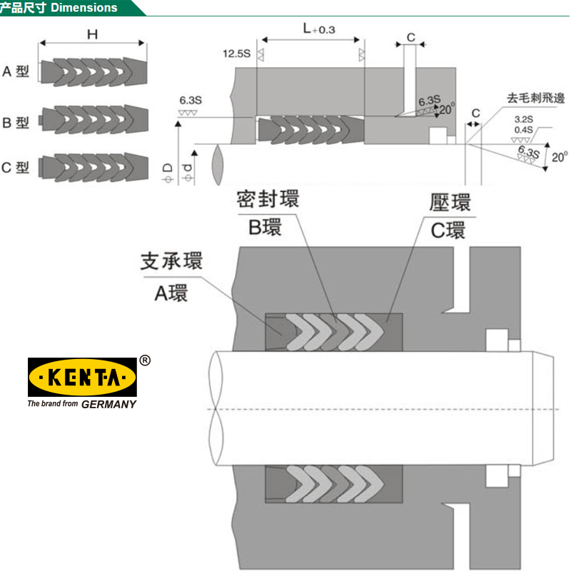 KENTA/克恩达 O型橡胶密封圈 GT91-550-104 590mm