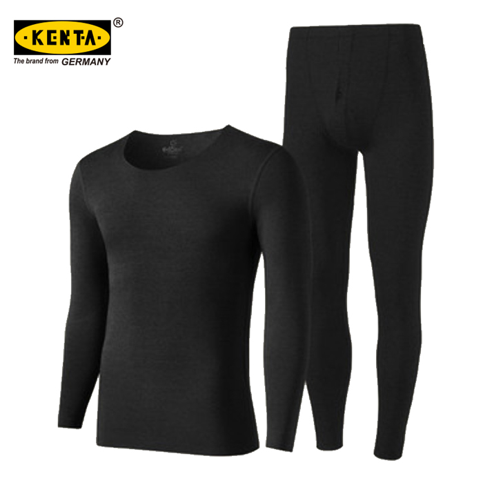 KENTA/克恩达 工作服绒衣裤套装 165cm 黑色 100%棉 GT91-550-109 1套